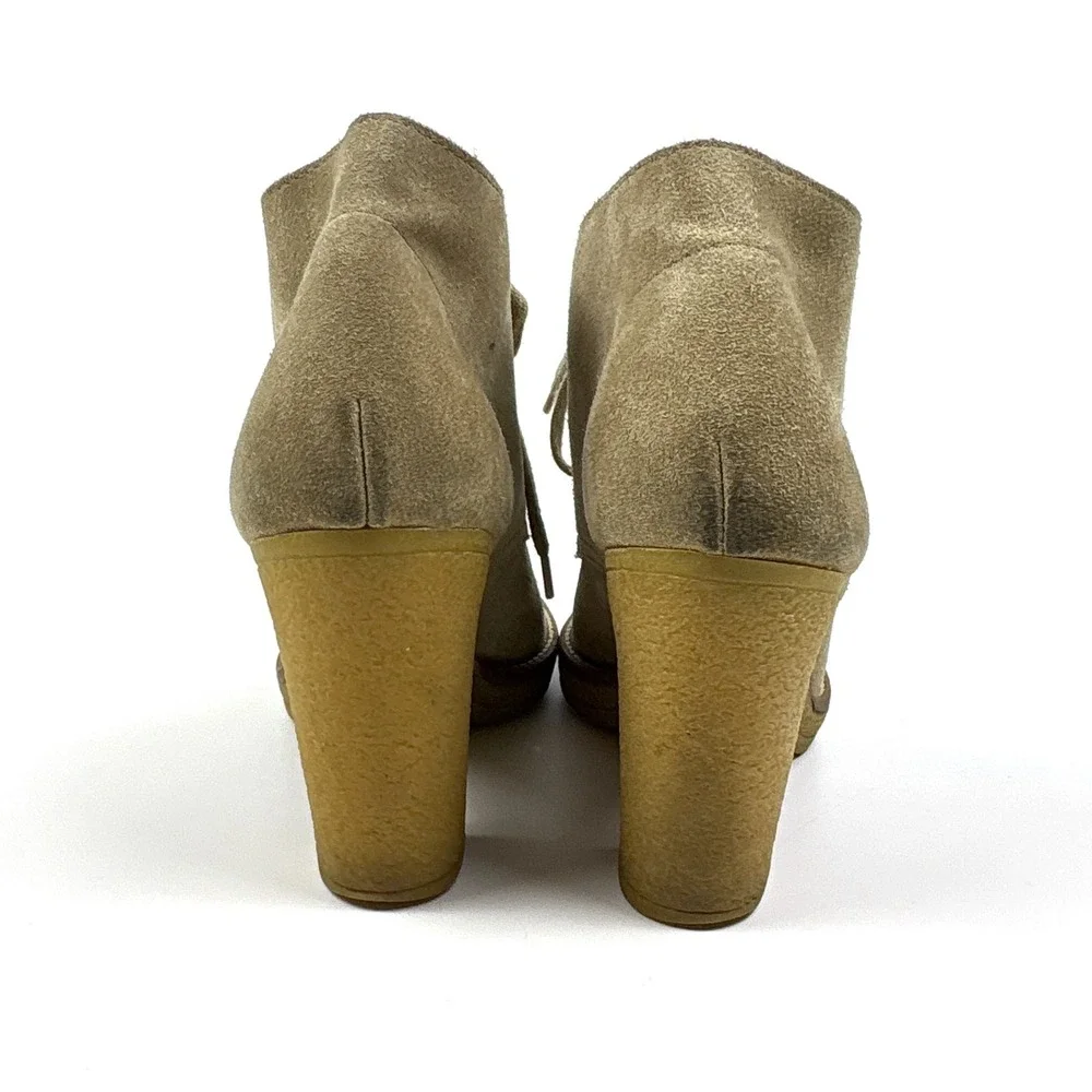 J Crew MacAlister Suede Bootie Womens Sz 7‎ Tan Beige Block Heel Chukka Desert